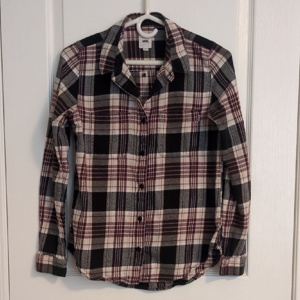 Women's Plaid Vans Button Up Shirt